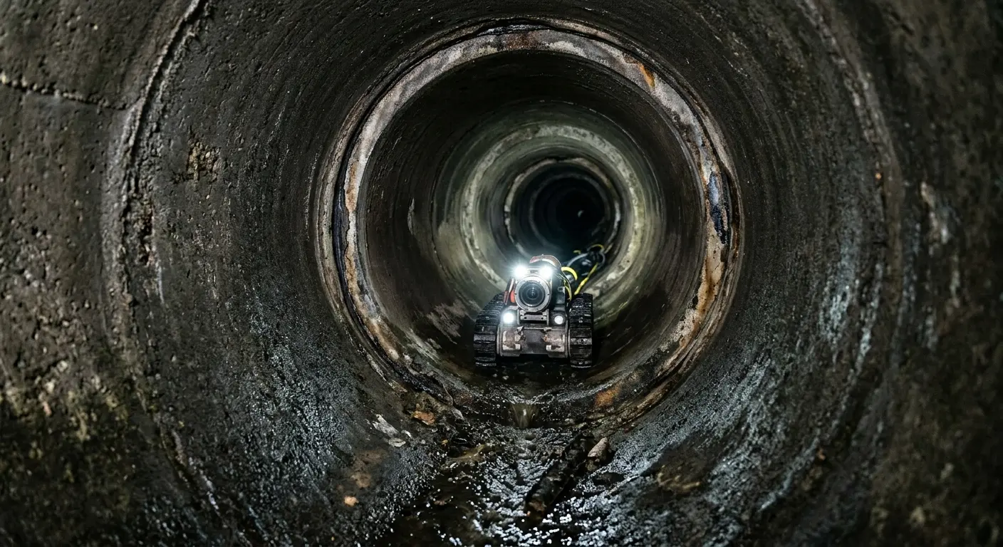 Robotic sewer camera inspecting pipe interior for Sewer Line Repair in Sylvania
